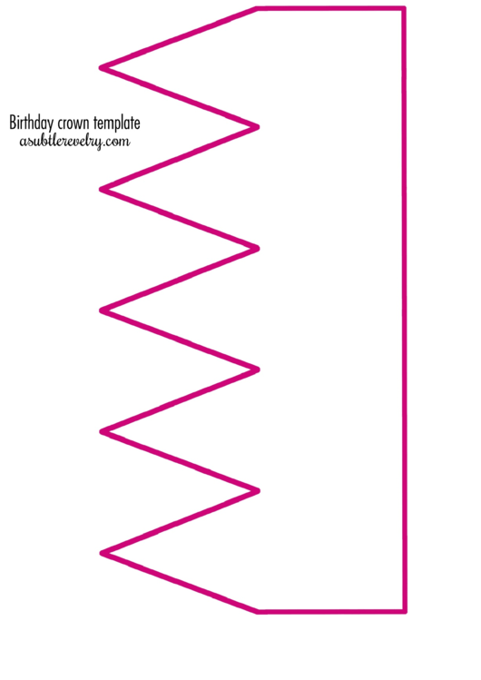 Pink Birthday Crown Template Printable pdf