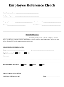Employee Reference Check Form