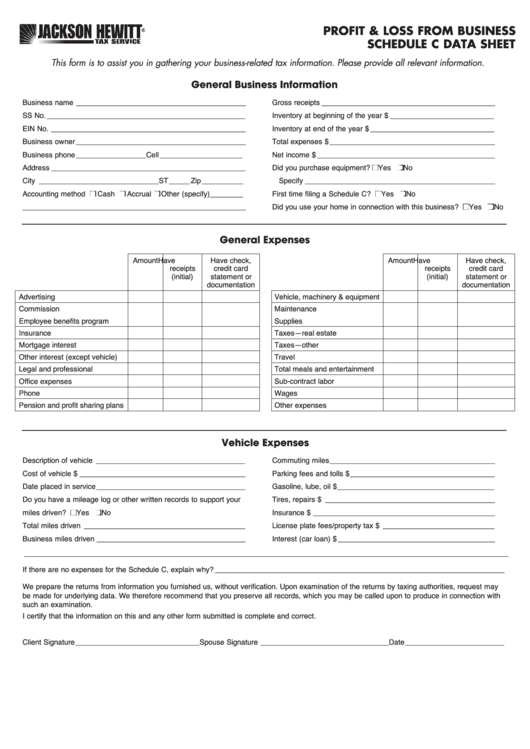 General Business Information Printable pdf