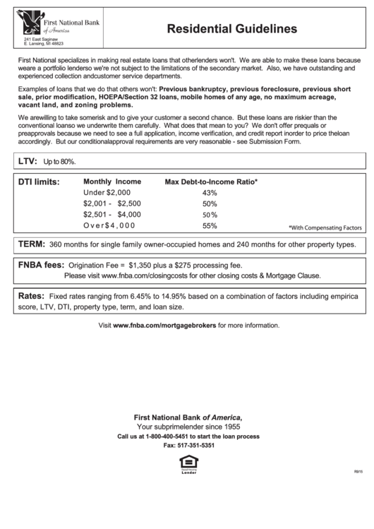 Residential Guidelines Printable pdf