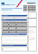Policy Surrender/full Withdrawal Application Form Printable pdf