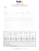 Fedex Valet Shipping Form