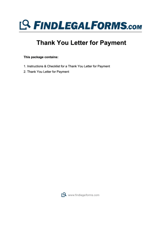 Payment Thank You Letter Template