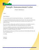 Sample Announcement Letter