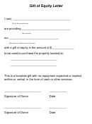 Gift Of Equity Letter Template