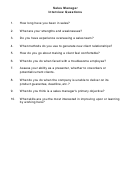 Sales Manager Interview Questions Template