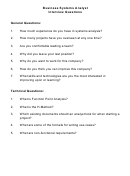 Business System Analyst Interview Questions Template