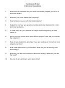 Technical Writer Interview Questions