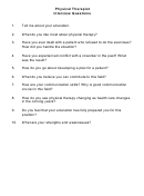 Physical Therapist Interview Questions