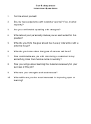 Car Salesperson Interview Questions Template