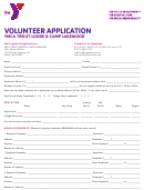 Volunteer Application Form Ymca Trout Lodge & Camp Lakewood Printable pdf