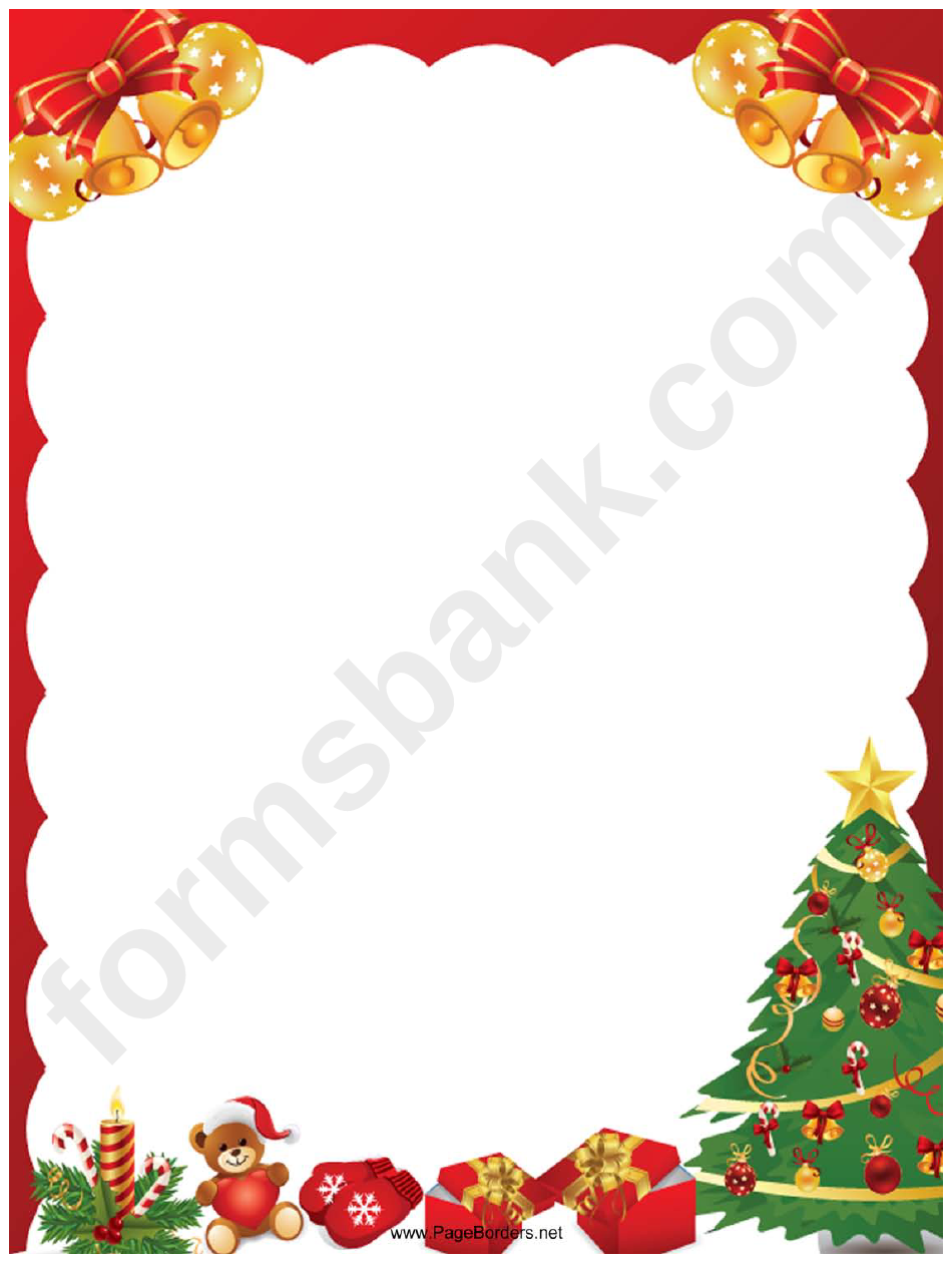 Bells And Gifts Christmas Page Border Template