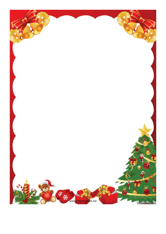 Fillable Bells And Gifts Christmas Page Border Template printable pdf ...
