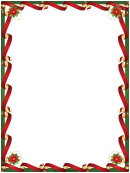 Ribbons And Poinsettia Christmas Page Border Template