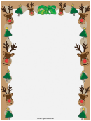 Reindeer And Trees Christmas Page Border Template