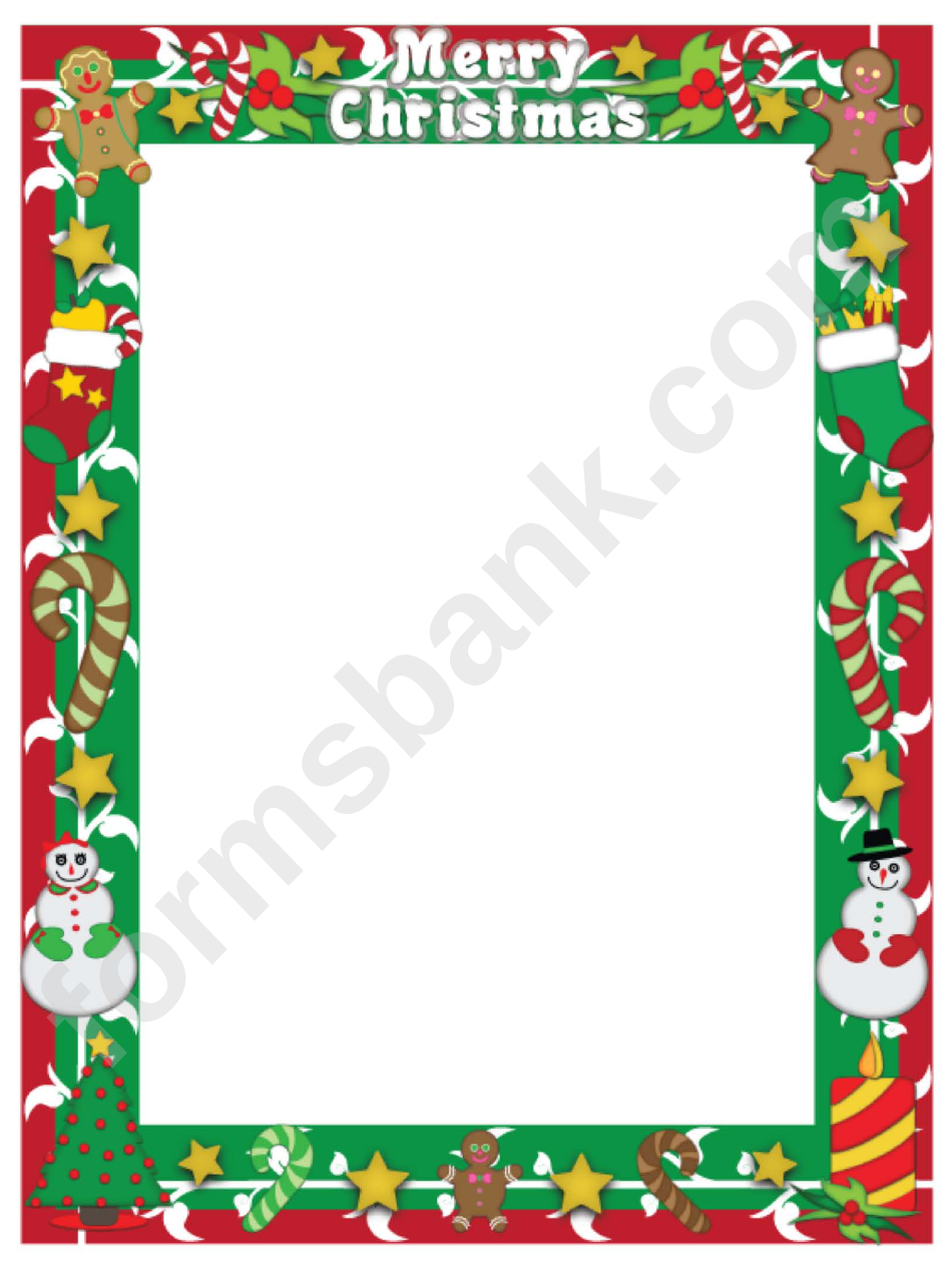 Merry Christmas Page Border Template