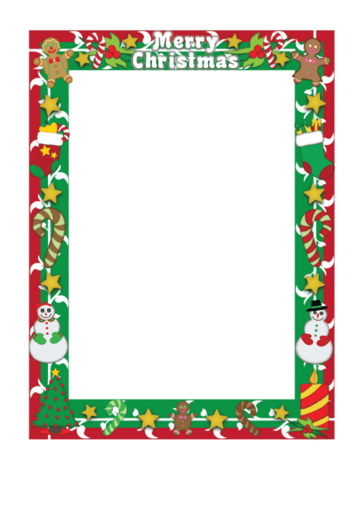 Merry Christmas Page Border Template Printable pdf