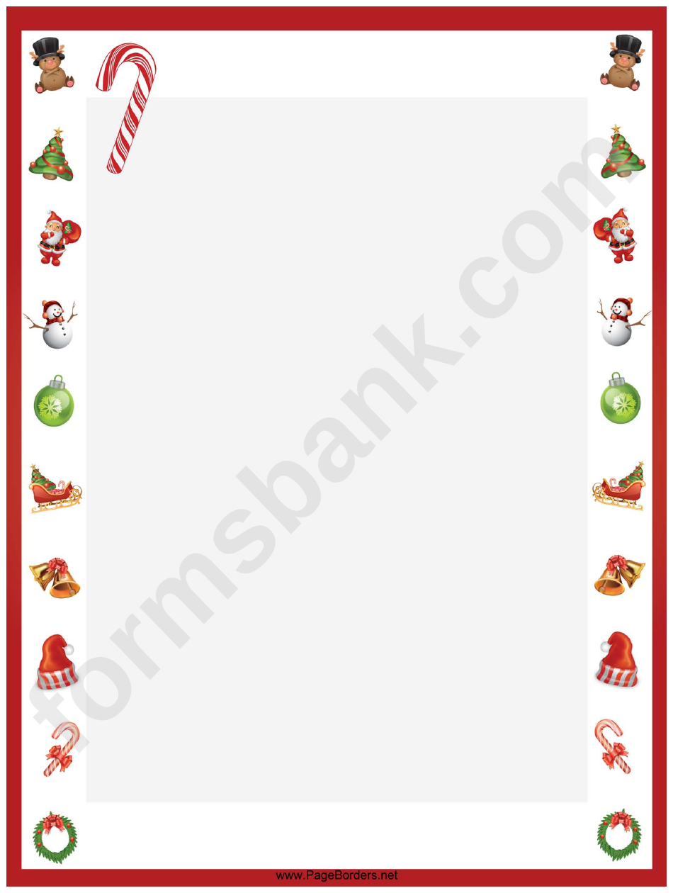 Candy Canes Christmas Page Border Template