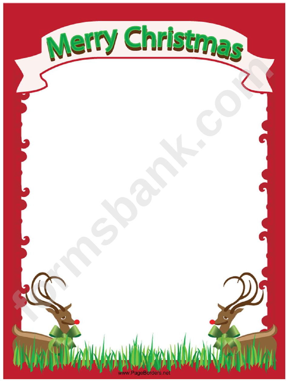 Christmas Reindeer Page Border Template