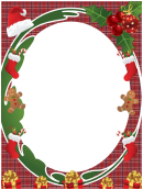 Santa Hat And Holly Christmas Page Border Template