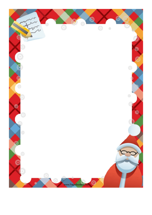 Santa List Christmas Page Border Template Printable pdf