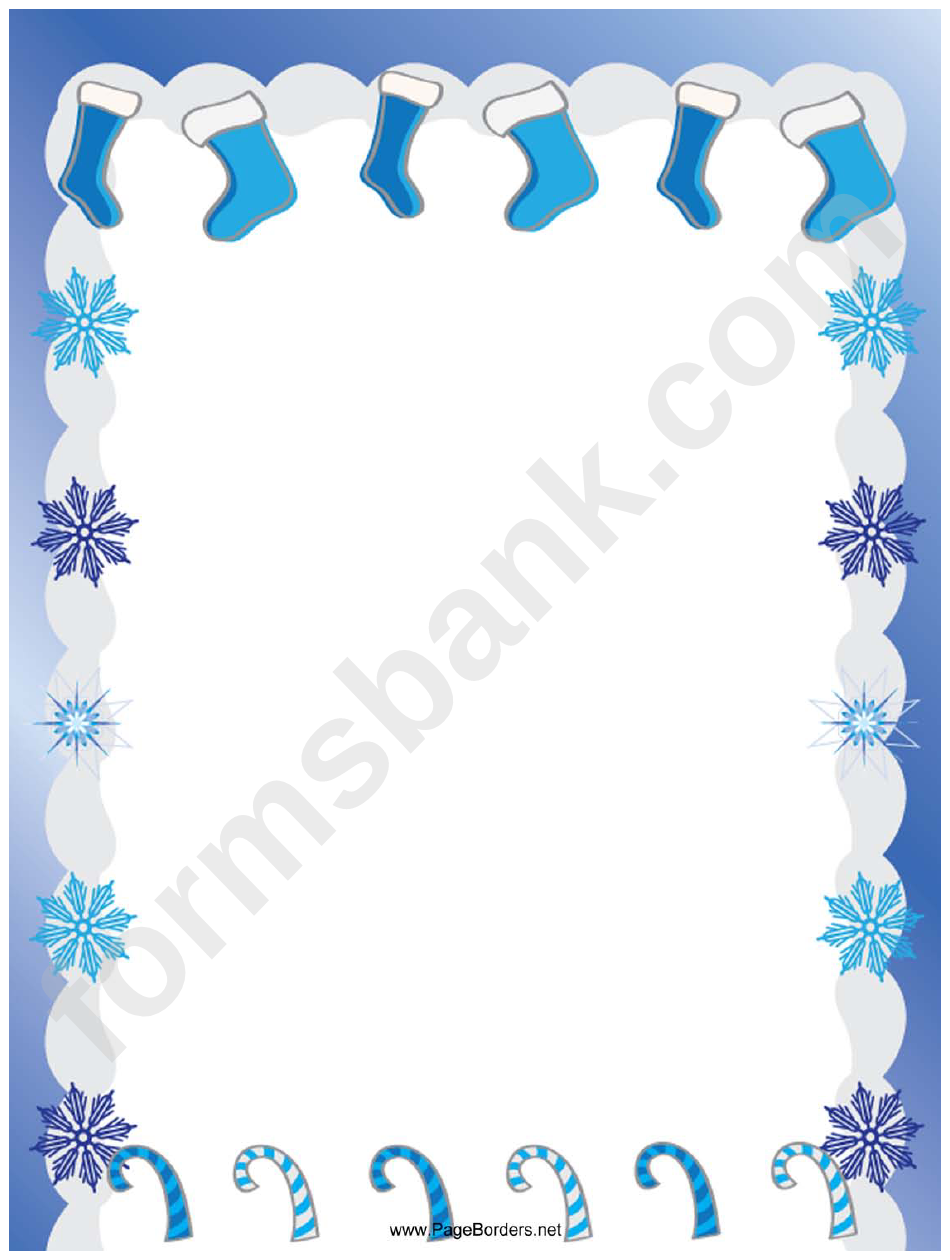 Stockings And Snowflakes Christmas Page Border Template
