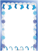 Stockings And Snowflakes Christmas Page Border Template