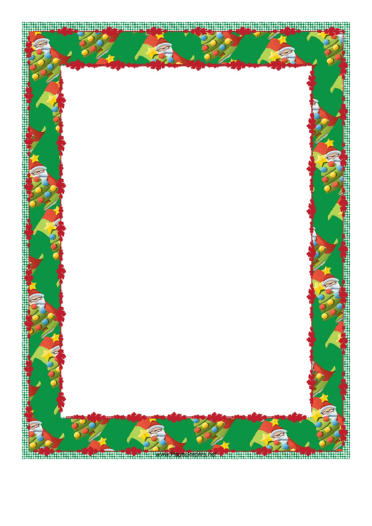 Santa And Trees Christmas Page Border Template Printable pdf