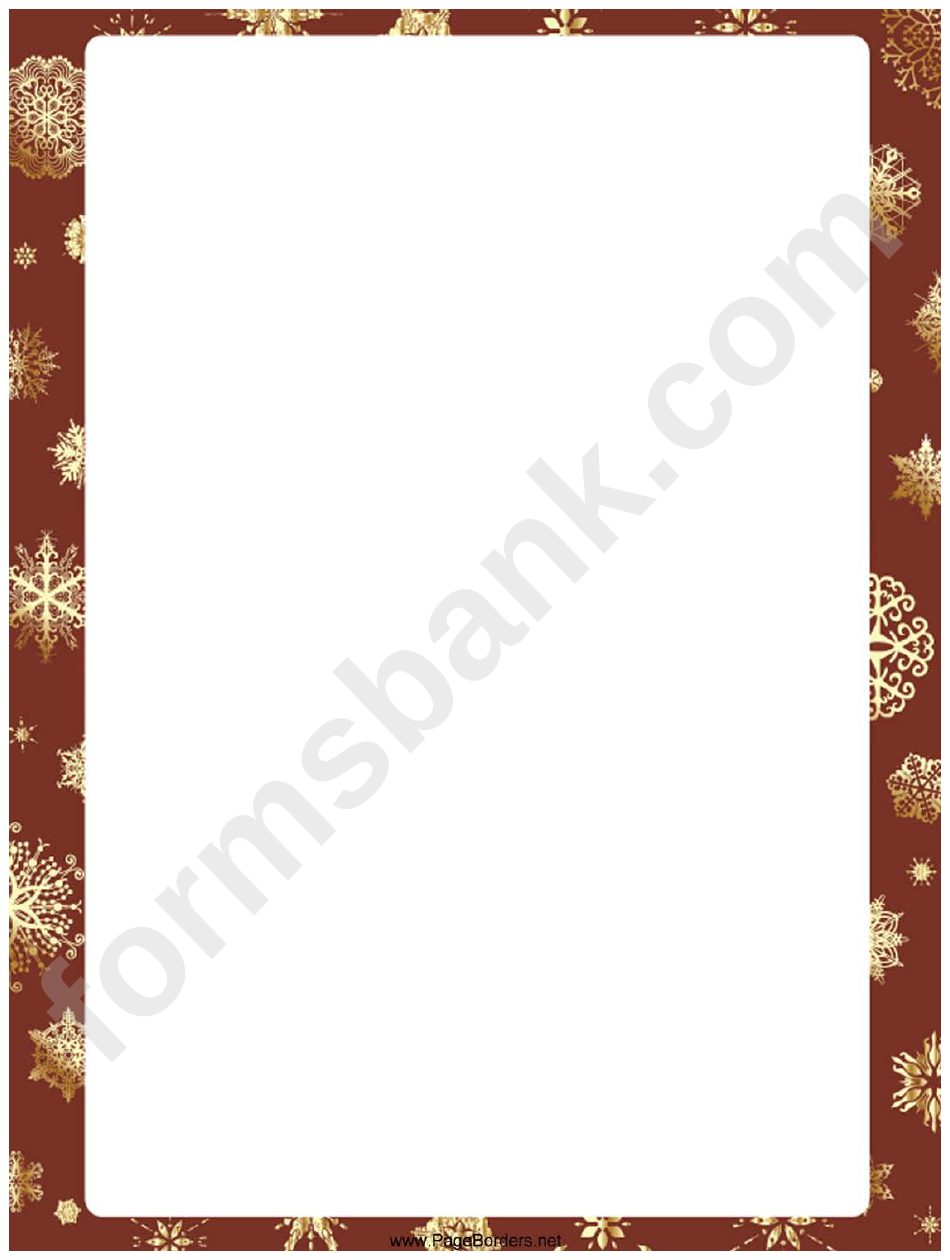 Christmas Snowflakes Page Border Template