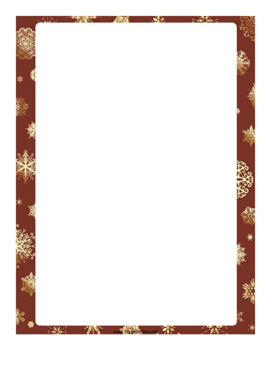 Christmas Snowflakes Page Border Template Printable pdf