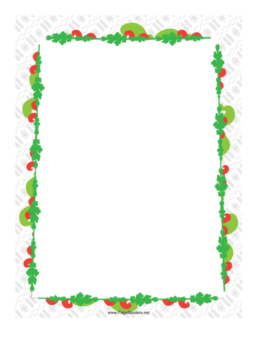 Colorful Garland Christmas Page Border Template Printable pdf