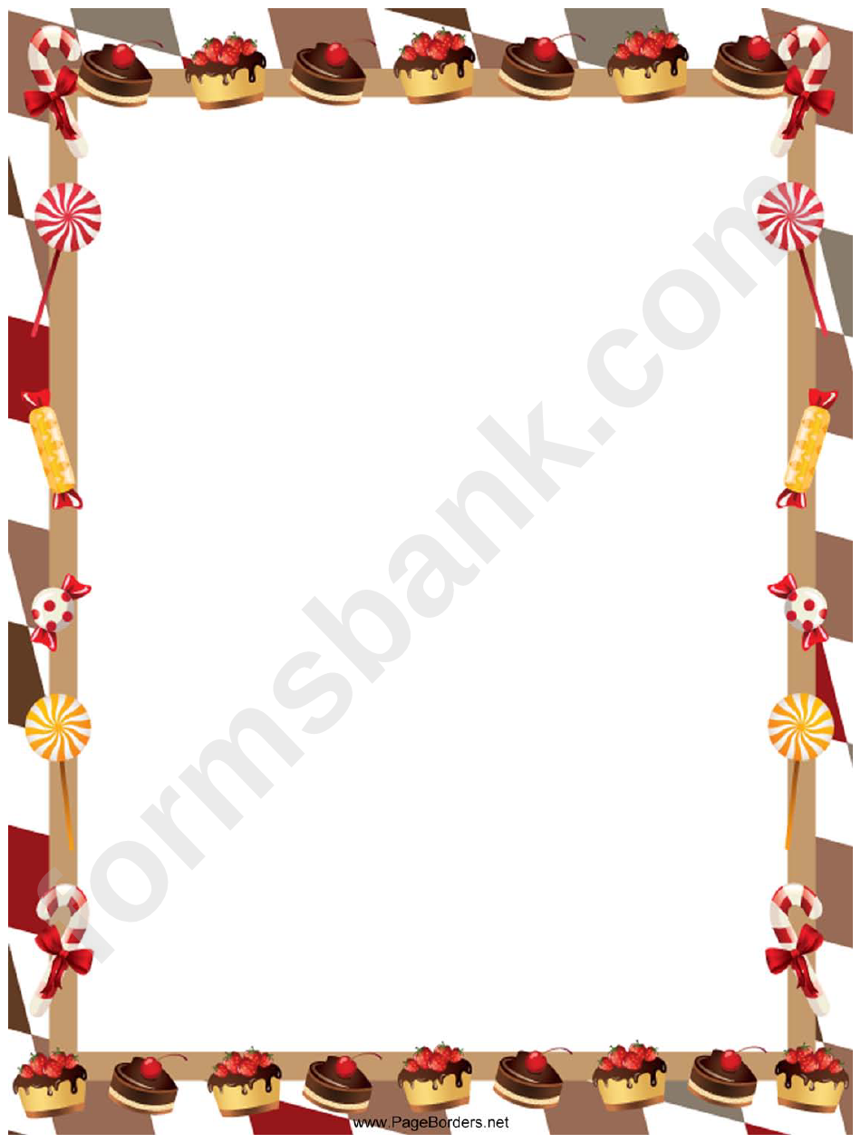 Pastries And Candy Christmas Page Border Template