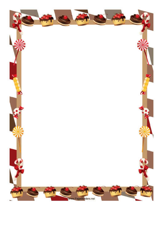 Pastries And Candy Christmas Page Border Template Printable pdf