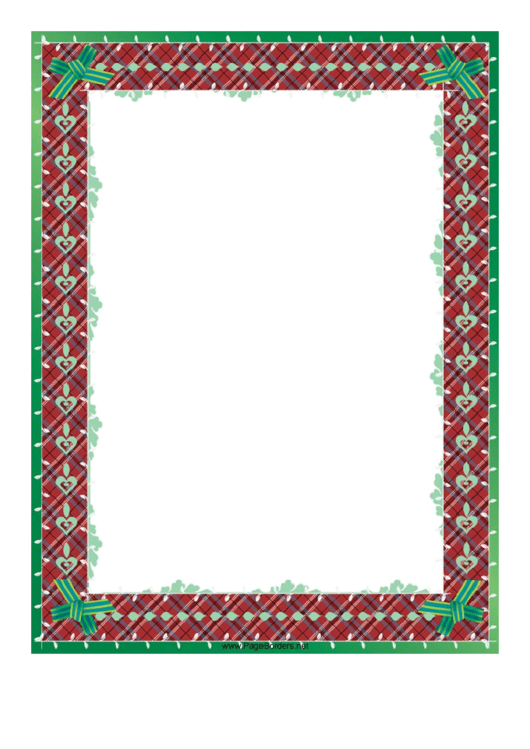 Green Bows Christmas Page Border Template Printable pdf