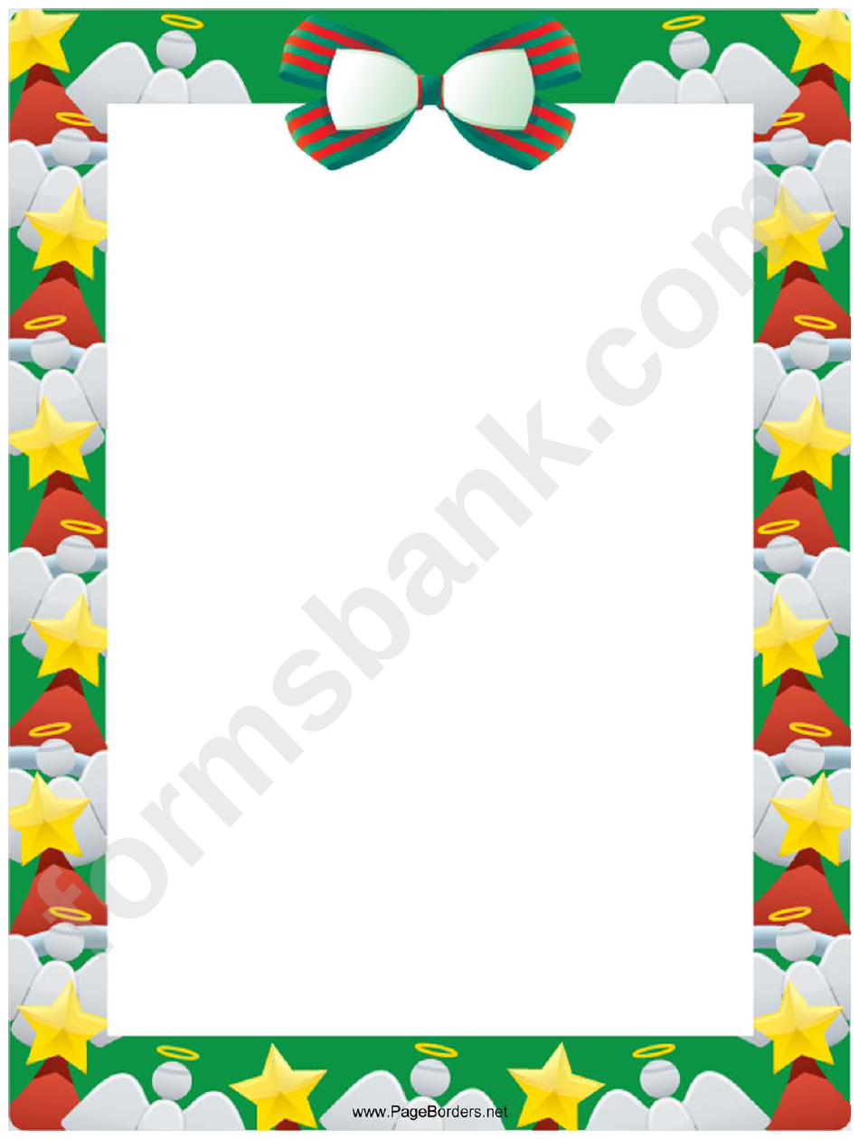 Angels And Trees Christmas Page Border Template