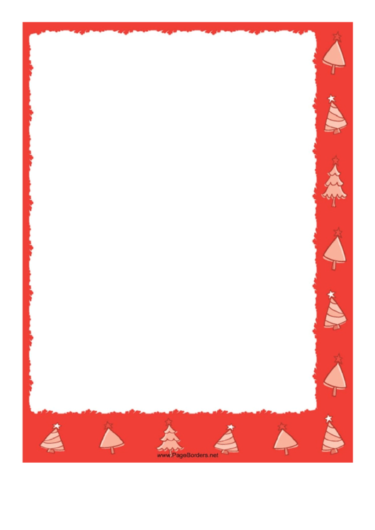 Red Trees Christmas Page Border Template Printable pdf
