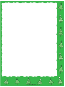 Green Trees Christmas Page Border Template