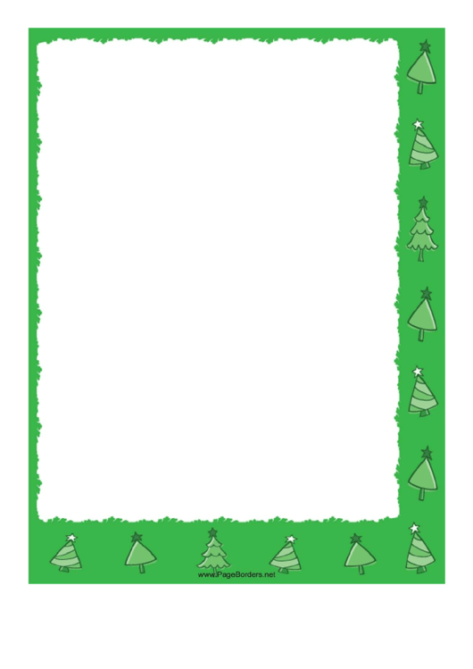 Green Trees Christmas Page Border Template Printable pdf