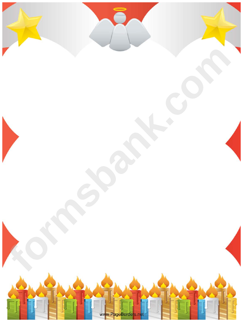 Candles And Stars Christmas Page Border Template