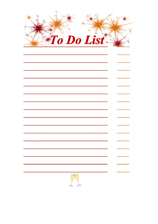 Fillable New Year To Do List Printable pdf
