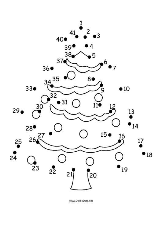 Christmas Tree Dot-to-dot Sheet