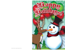 Snowman Christmas Card Template Printable pdf