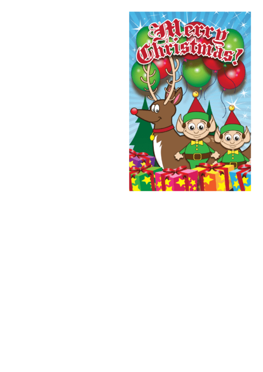 Santa Elves Christmas Card Template Printable pdf