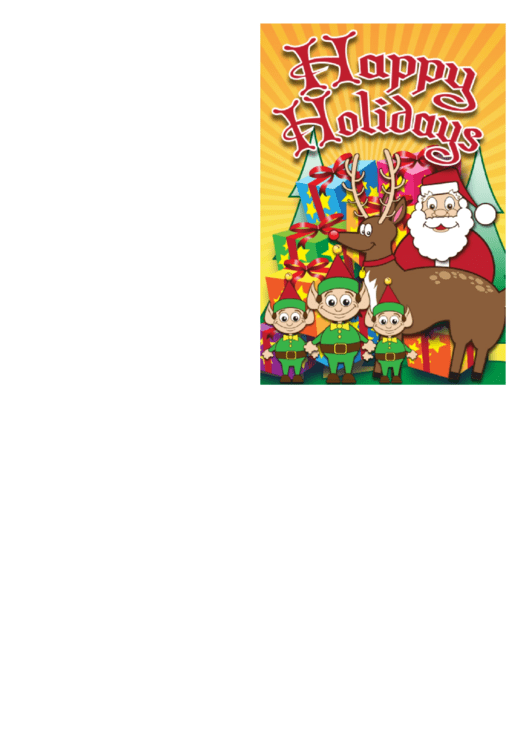 Santa Reindeer Christmas Card Template Printable pdf