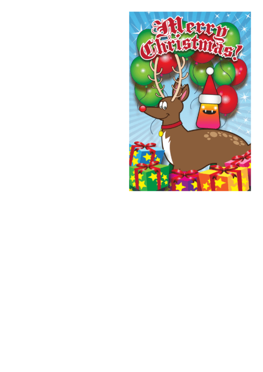Reindeer Christmas Card Template Printable pdf