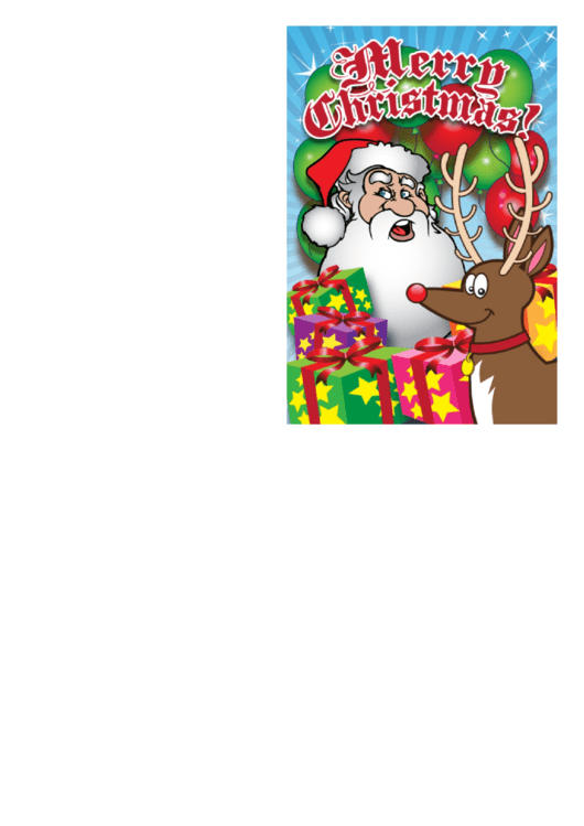 Santa Balloons Christmas Card Template Printable pdf