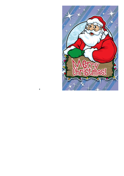 Happy Santa Christmas Card Template Printable pdf