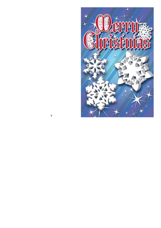 Snowflakes Christmas Card Template Printable pdf