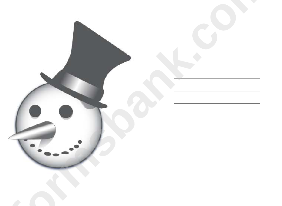 Snowman And Balloons Christmas Card Template