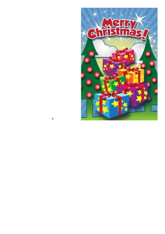 Trees And Gifts Christmas Card Template Printable pdf